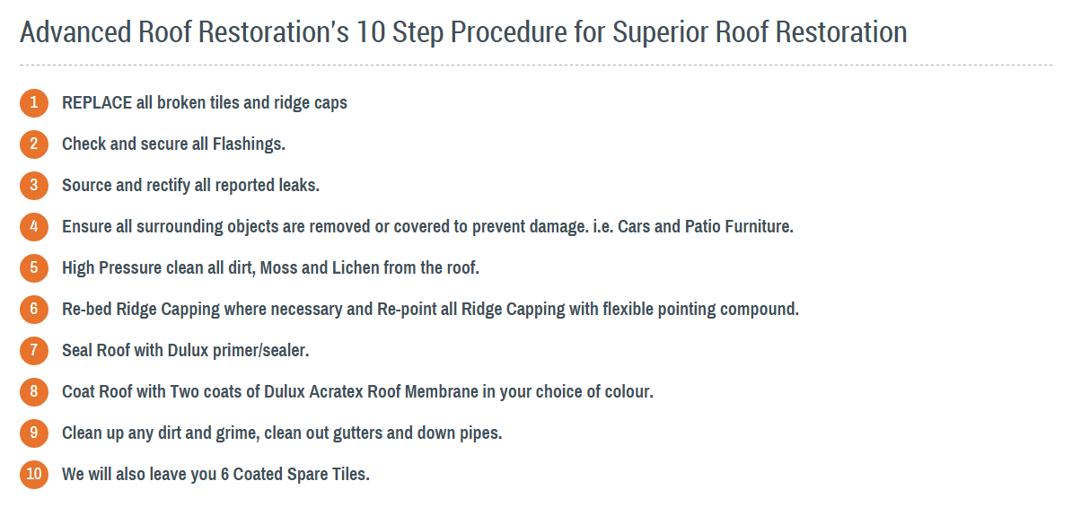 Our Roof Restoration Procedure